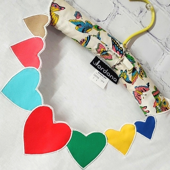 🆕️NWT 90s Vintage Jordana Rainbow Heart Neck Single Stitch Pride Tee USA Made - Picture 11 of 15